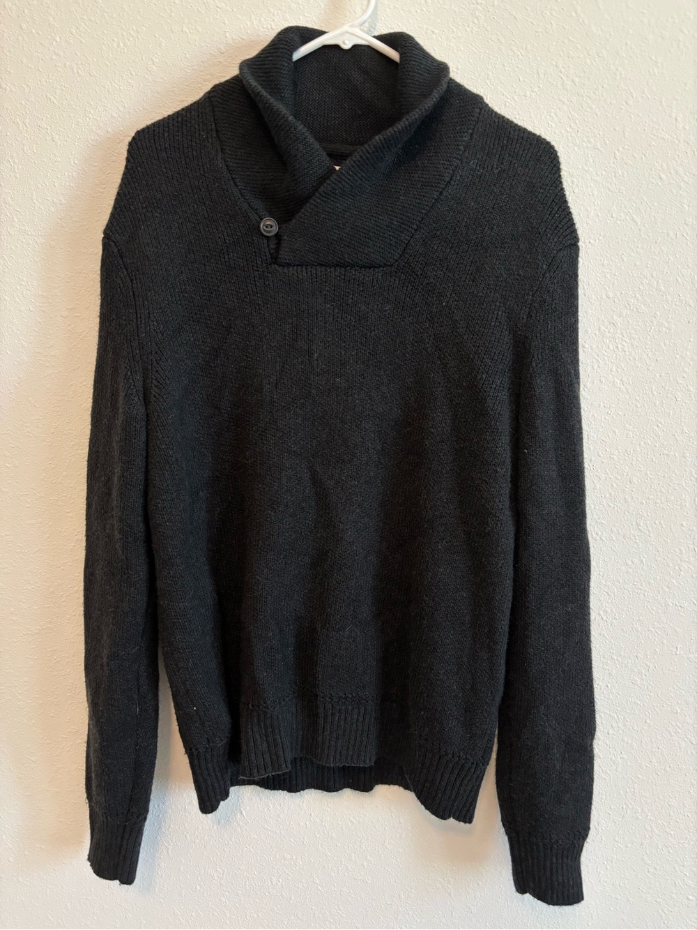 American Eagle Outfitters Black Shawl Collar Sweater Large
